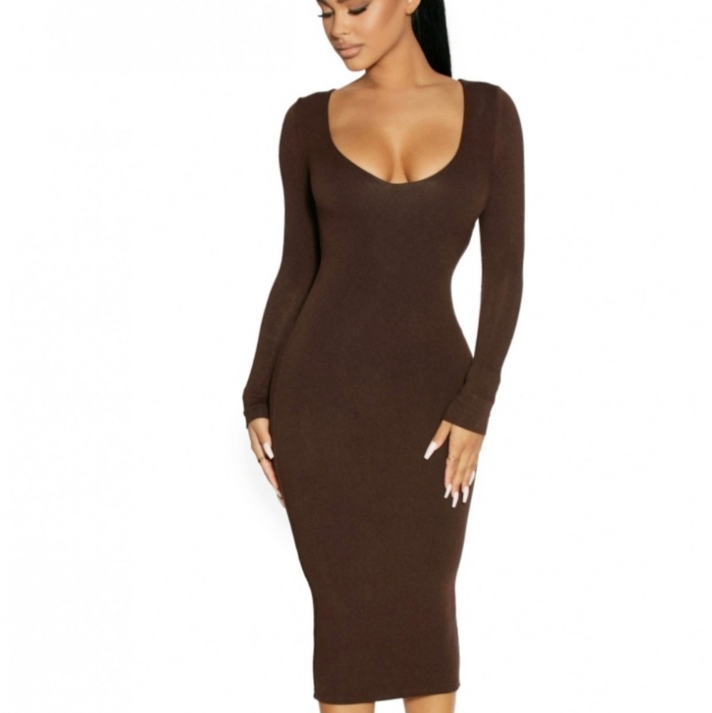 Naked Wardrobe NW In Too Deep V Dress